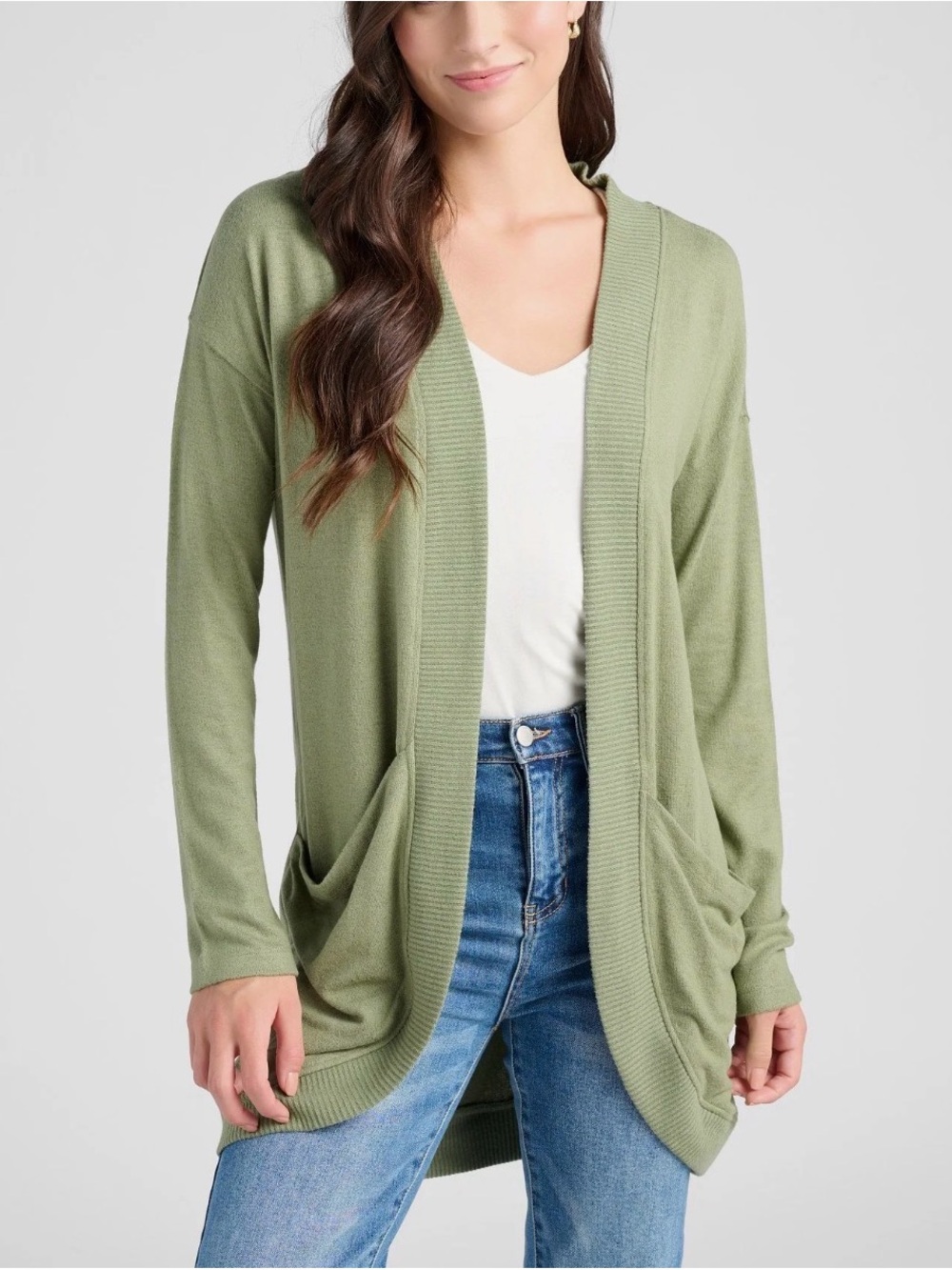 78 & Sunny Cocoon Cardigan Green (Heather Olive) Small NWT